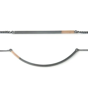 Bracelets / oxidized silver w gold end